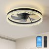 20" Smart Silent Ceiling Fan with Light ��� Crystal Flush Mount LED Fan Lamp with Hidden Blades and Natural Airflow System, Designed for Bedroom, Kids