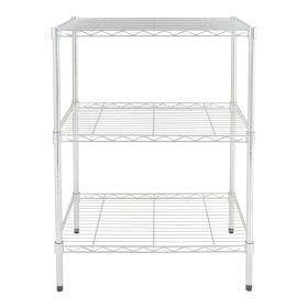 3-Tier Multipurpose Wire Shelving Rack, Chrome Color, 750lbs Load Capacity