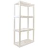 Plastic Shelving Unit Storage Shelf 4-Tier 56"H x 14"D x 30"W White 400 lbs