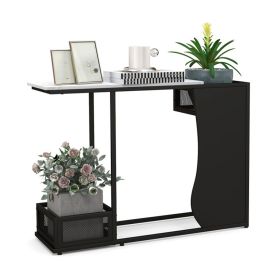 43.5 Inch Versatile Waterproof Console Table, Easy-Assemble Sofa Side Table for Photo Frame & Plant Display