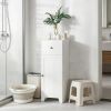 White Short Bathroom Storage Cabinet with 1 Drawer And Adjustable Shelf Cabinet Organizer
