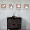 Brown Outdoor Patio Storage Cabinet Pool Organizer with 3 Drawers And Towel Rack Functional And Stylish Organizer