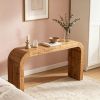 Wood Console Table 70.8 Inch Sofa Table with Curved Corners Living Room Decorative Table