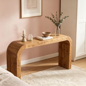Wood Console Table 70.8 Inch Sofa Table with Curved Corners Living Room Decorative Table