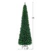 9ft Slim Pencil Christmas Tree - Space-Saving Design for Small Corners, 1500 Realistic PVC Branches with Flocked Finish