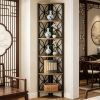 Corner Bookshelf 70.8 Inch Display Shelf Storage Rack for Living Room Bedroom Corner Shelf