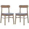 2PCS Solid Rubber Wood Dining Chairs , 400 LBS Capacity Padded Upholstered Kitchen Chairs
