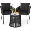 3-Piece Outdoor Furniture Set with Cushions for Porch Garden