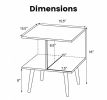 2-Tier mid Century Modern End Table with 2 Compartments Metal Legs Living Room Side Table Vintage Style Coffee Table