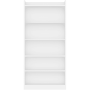 Wooden 6 Layer Modern Open Shelf Bookcase with Top Compartment, White