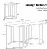 Set of 3 Nesting Coffee Table with Faux Marble Tabletop And Gold Metal Frame Living Room Decorative Small Space Saving Table