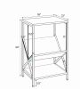 3-Tier Industrial Side Table V-Shaped Bookshelf for Living Room Rustic Black Metal And Wood End Table with Storage Organizer