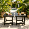 Set of 2 Outdoor Adirondack Side Tables 18 Inch Slatted Surface for Patio Garden Furniture