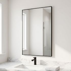 26"x38" Rectangular Bathroom Mirror Wall Mounted Mirror with Metal Frame, Black