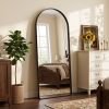 21"x64" Arched Floor Mirror Rounded Corner Full Length Mirror with Deep Frame, Black