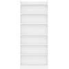 Wooden 7 Layer Open Shelf Bookcase with Compartment, White