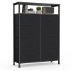 8 Drawers Fabric Dresser, Clothes Storing, Storage Tower Organizer TV Stand, for Bedrooms, Wardrobes, Entryways, and Living Rooms, Black
