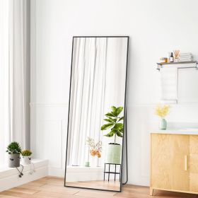 64"x21" Rectangle Full Length Mirror, Full Body Standing Mirror Floor Mirror, Black