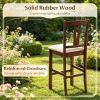Contoured V-Back Counter Height Bar Stools Upholstered Cushioned Seat Comfortable Dining Stool for Home Kitchen Island