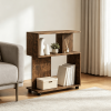 Modern 3-Tier S-Shaped Bookshelf with Adjustable Feet for Living Room Bedroom Hallway Organizer Bookcase
