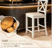 Modern Farmhouse Counter Height Stools with Footrest And Cushion Comfortable Bar Chairs for Kitchen Island Or Breakfast Nook