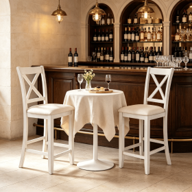 Modern Farmhouse Counter Height Stools with Footrest And Cushion Comfortable Bar Chairs for Kitchen Island Or Breakfast Nook