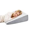 Wedge Pillow, Memory Foam Bed Wedge for Acid Reflux Recovery, Removable Washable Cover, White Gray, 23.6Ãƒâ€”23.6Ãƒâ€”7.5in