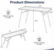 3-Piece Outdoor Dining Set Coffee Table And 2 Benches for Backyard Deck Furniture Set