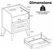 mid Century Modern Nightstand with Charging Station And LED Lights Bedroom Side Table with USB Ports And Reading Lamp