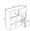 Toy Storage Organizer with 3 Movable Drawers And 5 Open Cubbies for Playroom