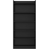 Wooden 6 Layer Modern Open Shelf Bookcase with Top Compartment, Black