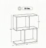 Rustic Brown S-Shaped End Table with 3-Tier Storage Narrow Side Table 19.7"W X 7.7"D X 22.8"H for Living Room Bedroom