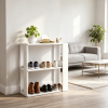 2 stackable 3-layer shoe racks with anti tipping device, suitable for home wardrobe organizer