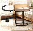 Modern C-Shaped Sofa Side Table with Storage Shelf  Marble Tabletop Living Room End Table-two tables