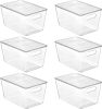 6 Pack Clear Stackable Storage Bins with Lids, Large Plastic Containers with Handle for Pantry Organizer and Storage,Perfect for Bathroom,Cabinet