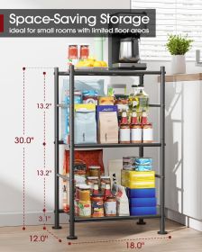 Storage Shelves - 3 Tier Shelf Organizer, Sturdy Metal Garage Shelving with Adjustable Leveling Feet, Space-Saving Shelves Organizer for Pantry