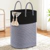 Laundry Basket,Woven Cotton Rope Laundry Hamper,Versatile Storage for Dirty Clothes,Baby Toys,and Blankets in Bathroom, Nursery,and Living Room (Black
