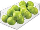 Stackable Clear Plastic Extra Long Storage Bin, Organizer for Kitchen Cabinet or Pantry