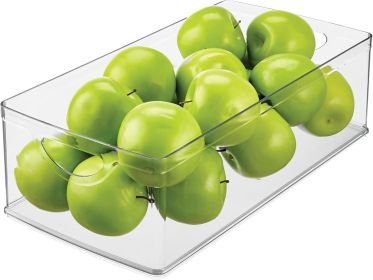 Stackable Clear Plastic Extra Long Storage Bin, Organizer for Kitchen Cabinet or Pantry