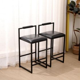 Bar Stools Set Of 2, Counter Height Bar Stools , Pu Upholstered Breakfast Bar Stools Kitchen Barstools
