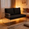 Terrace furniture cushion, sofa cushion, thick cushion, black (Cushion only)