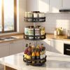 3-Tier Rotating Spice Rack Organizer Ã¢â‚¬â€œ Carbon Steel 360Ã‚Â° Metal Turntable, Multifunctional Kitchen Seasoning & Condiment Storage Rack