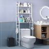 3-Tier Space-Saving Toilet Storage Rack Ã¢â‚¬â€œ Metal Over-the-Tank Organizer with Toilet Paper Holder & Hooks, Easy No-Drill Assembly