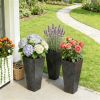High flower pot, plastic flower pot, black
