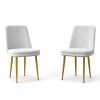 PPL Mid-Century Modern Dining Chairs, Accent Chairs with Thick Cushions, Armless Side Chairs with Sturdy Metal Legs for Kitchen, Dining Room