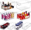Set of 8 Clear Plastic Storage Bins, 4 Large and 4 Small Stackable Storage Containers for Pantry Organization and Kitchen Storage Bins