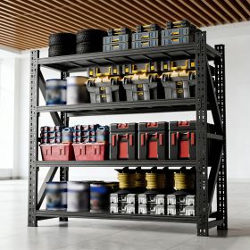 5000LBS Industrial Shelving for Warehouse, Heavy Duty Metal Adjustable Garage Shelves (69"H x 71"W x 23.7"D) 5000LBS Storage Unit, Black