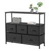 Dresser TV Stand, Entertainment Center with Fabric Drawers, Media Console Table with Open Shelves for TV up to 45 inch for Bedroom, Living Room