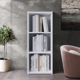 Classic 3 Cube Open Shelf Wood Bookcase, White