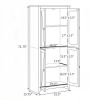 72" Natural Farmhouse Freestanding Kitchen Pantry Cabinet Tall Storage with 4 Door Cabinets And Adjustable Shelves for Dining Room